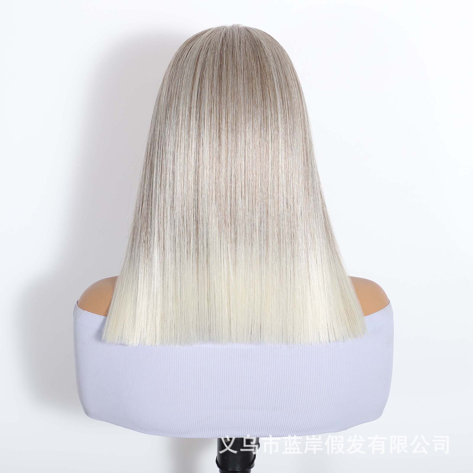 Ventas transfronterizas calientes europeas y estadounidenses 13 * 6 gran área de pelucas de encaje para mujeres hombro largo cabello recto fábrica de fibra química en stock