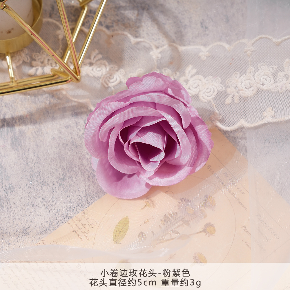 XH2-작은 곱슬 장미 머리-핑크 퍼플