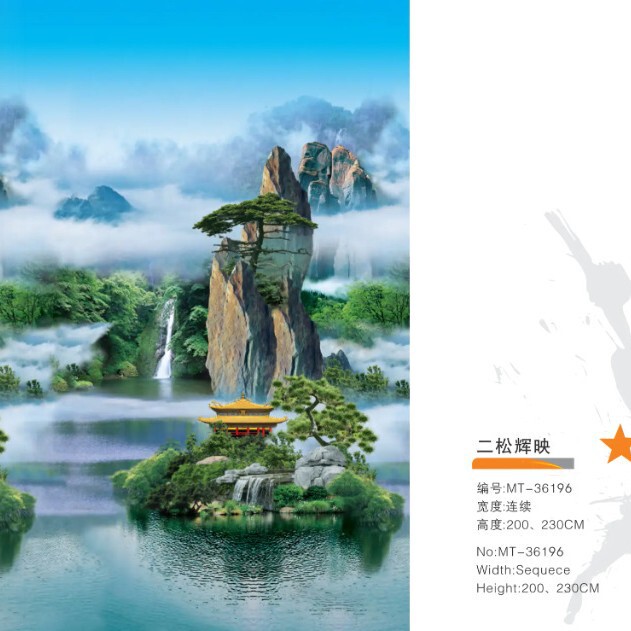 Mt Roll-Up Blinds, Lift-Up Blinds, Thickened Waterproof Blackout Curtains, Office Landscape Painting Curtains