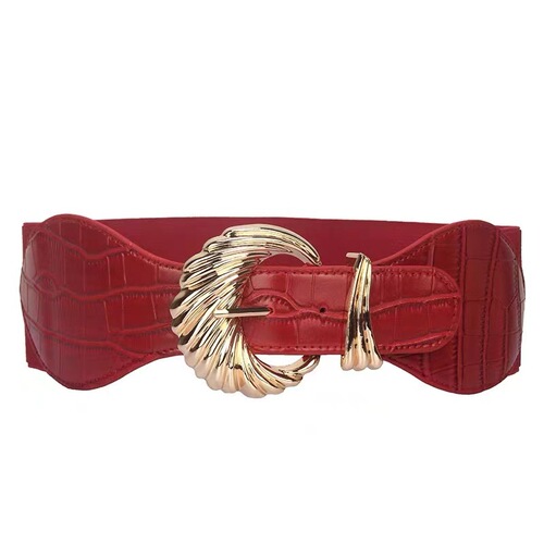 European and American retro black wide belt for women with skirt, coat, waist belt, elastic elastic waist belt