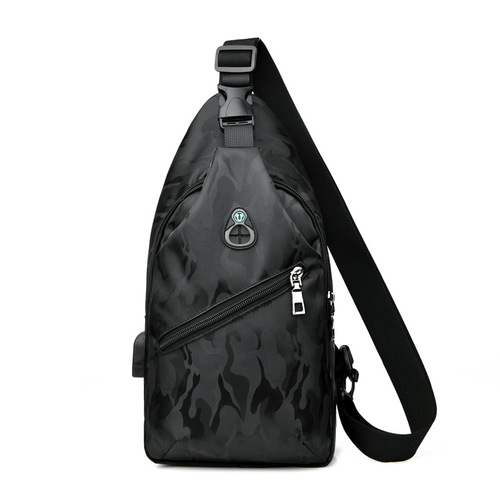 New trendy brand men's chest bag shoulder crossbody bag shoulder bag motorcycle Korean style casual small chest bag men's bag trend