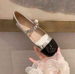 2024春季新款法式瑪麗珍單鞋女方頭百搭平底淺口單鞋