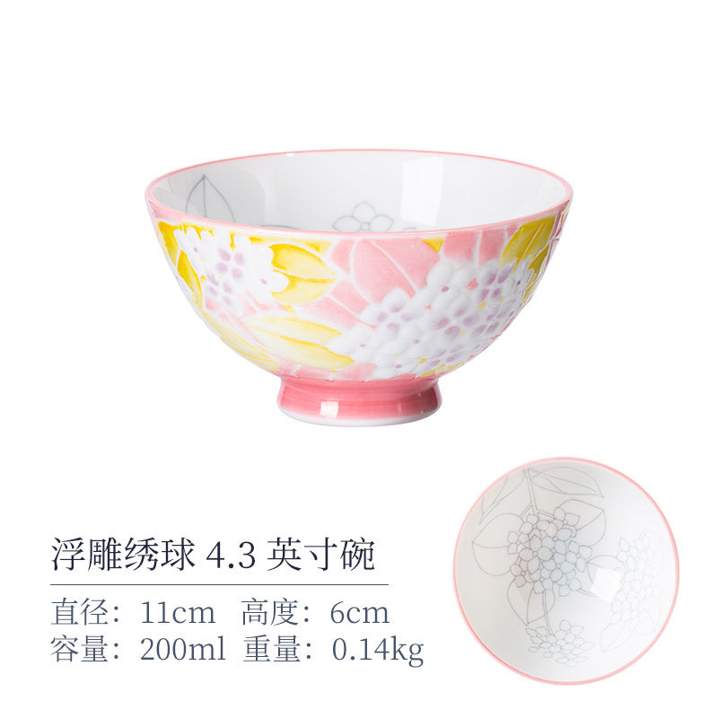 Рельеф гортензии 4,3 -дюймовая чаша