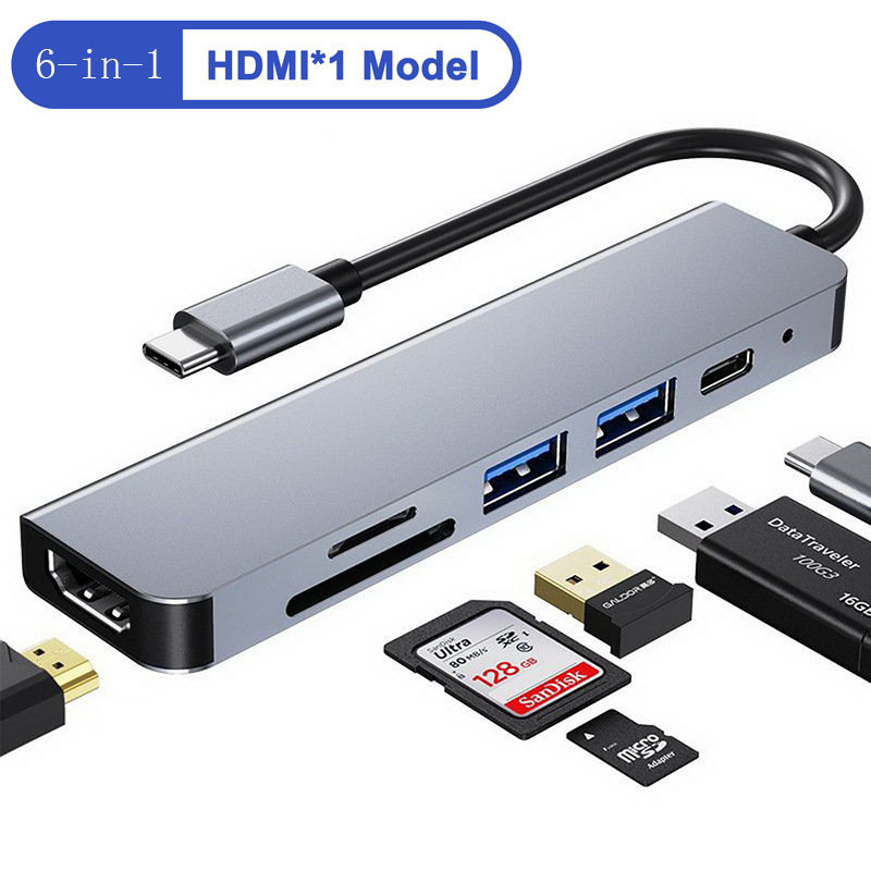 Cross-border USB C six-in-one expansion dock for Huawei macbook notebook multi-function converter wholesale