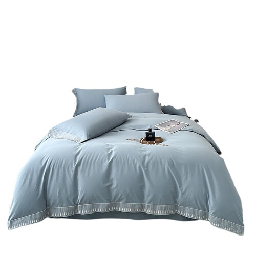 Light Luxury A-Class Mother and Baby Grade 80 Pieces Xinjiang Long Staple Cotton Pure Cotton Quilt Cover Set Full Cotton Bedspread Cover Home Bed Sheet Bed Skirt Style