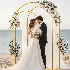 結婚式の小道具アイアンゴールドスリーピースカーブシェルフ結婚式のウェルカムオーナメントフラワースタンドバルーンアーチステージスタンド