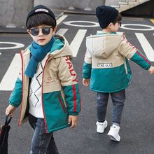男童加厚外套秋冬款棉衣中小童时尚冬装韩版休闲中长款洋气棉袄潮