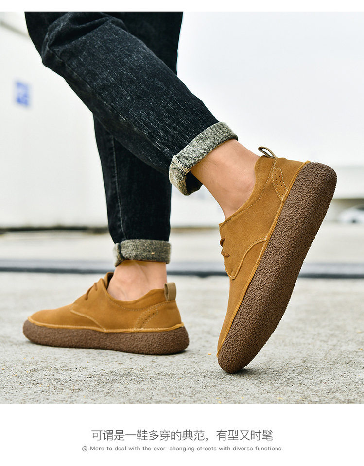 Giày sneaker nam cổ thấp da lộn phối lưới, đế dày — 2307 ren màu xám, 2307 ren nâu, 2307 ren đen, ren 2307m màu chi tiết 17