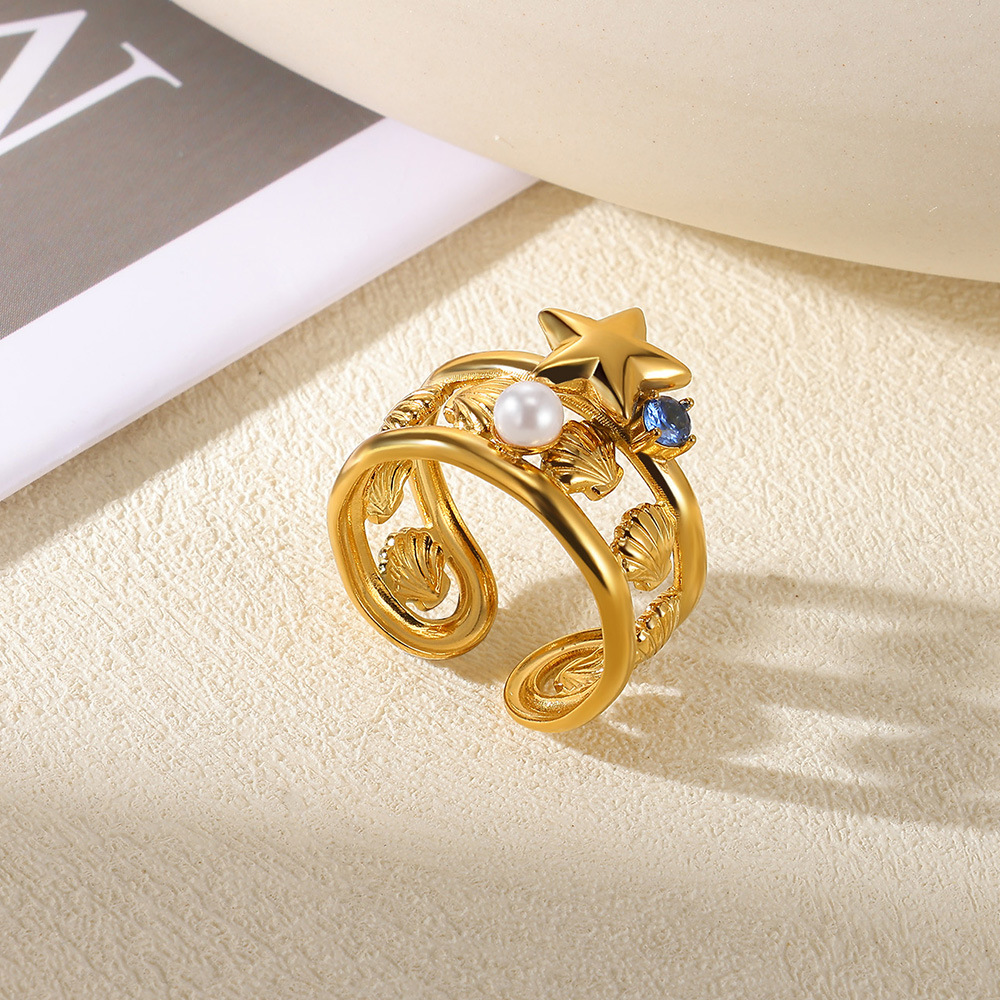 8g Weight 0.03µm-0.05µm Gold Plating Thickness PVD Coated Gold Plating Process 18K Real Gold Plated Plating Material Zircon Inlay Material Open Rings Classification 1 Piece Quantity Casual, Daily, Shopping Occasion 304 Stainless Steel Material Waves, Crown Pattern All Seasons Season Women's Gender Elegant, Classic Style, Affordable luxury style Style Waterproof Non Tarnish, Plating Craft PVD Coated Real Gold Plated 18K Gold Waves Crown 304 Stainless Steel Elegant Classic Style Affordable Luxury Style Waterproof Non Tarnish Open Rings 12