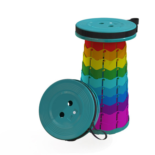 New internet celebrity outdoor camping fishing portable LED lighting telescopic stool folding stool chair wholesale