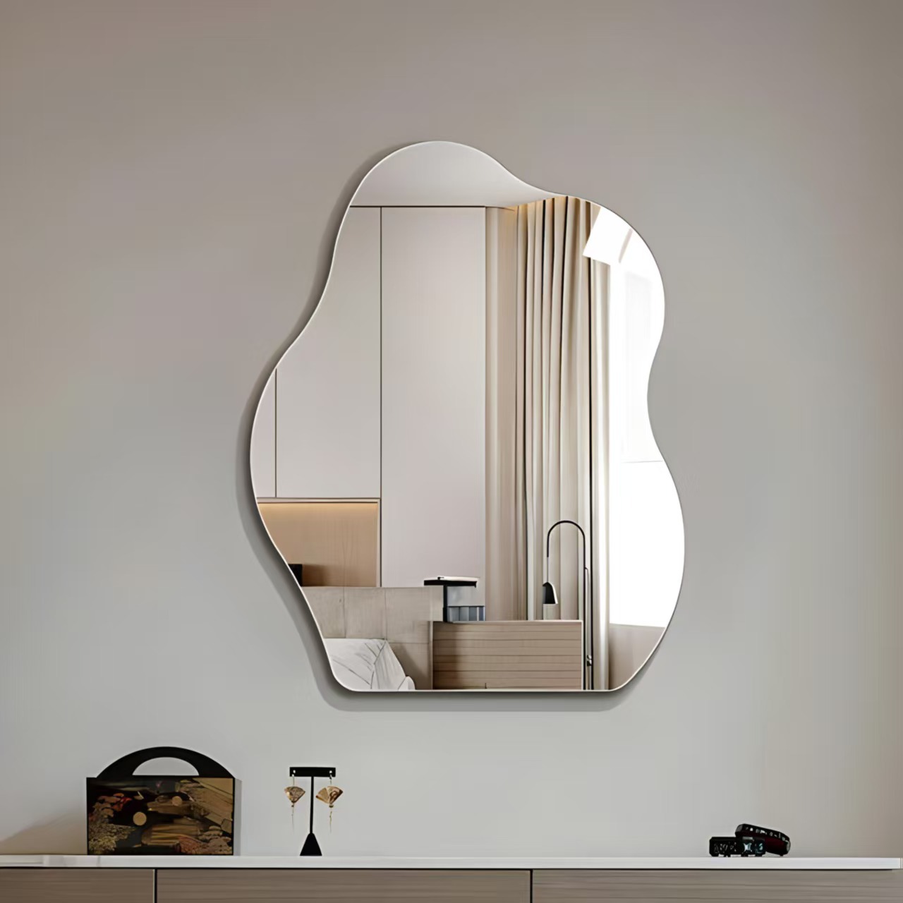 Acrylic High-definition Soft Bathroom Mirror, No-drill Self-adhesive 3D Wall Sticker Makeup Mirror Wholesale_voghion.com
