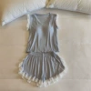 Blue breast pads, shorts, with short sleeve