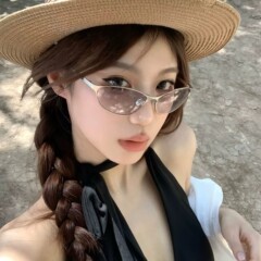 高颜値レトロ金属猫眼サングラス女性屋外パンクすっぴん神器メガネフレーム韓国版男性サングラス