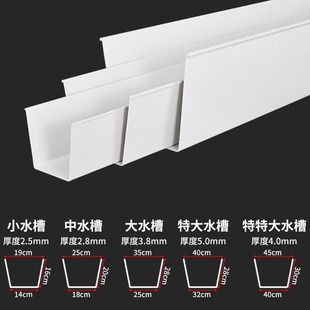 Anti-U-Shaped Roof Edge Guide Gutter for Water Collection and Drainage, Pvc Roof Plastic Drainage Channel, Color Steel Gutter Rainwater Channel