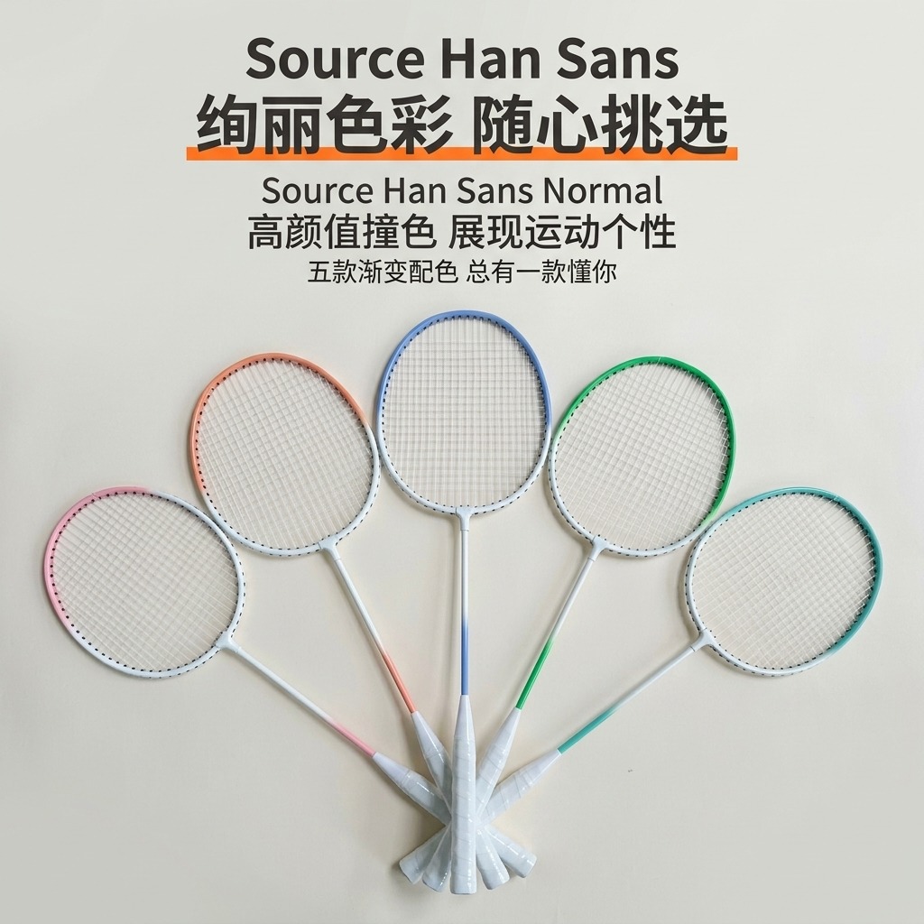 Ultra-light badminton racket set for beginners, unisex, high aesthetic value, durable, dual rackets for student sports and fitness