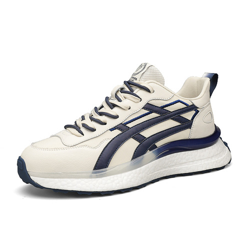New casual popcorn men's shoes, versatile sports shoes with leather and fabric, spring and summer casual shoes, personalized breathable dad shoes