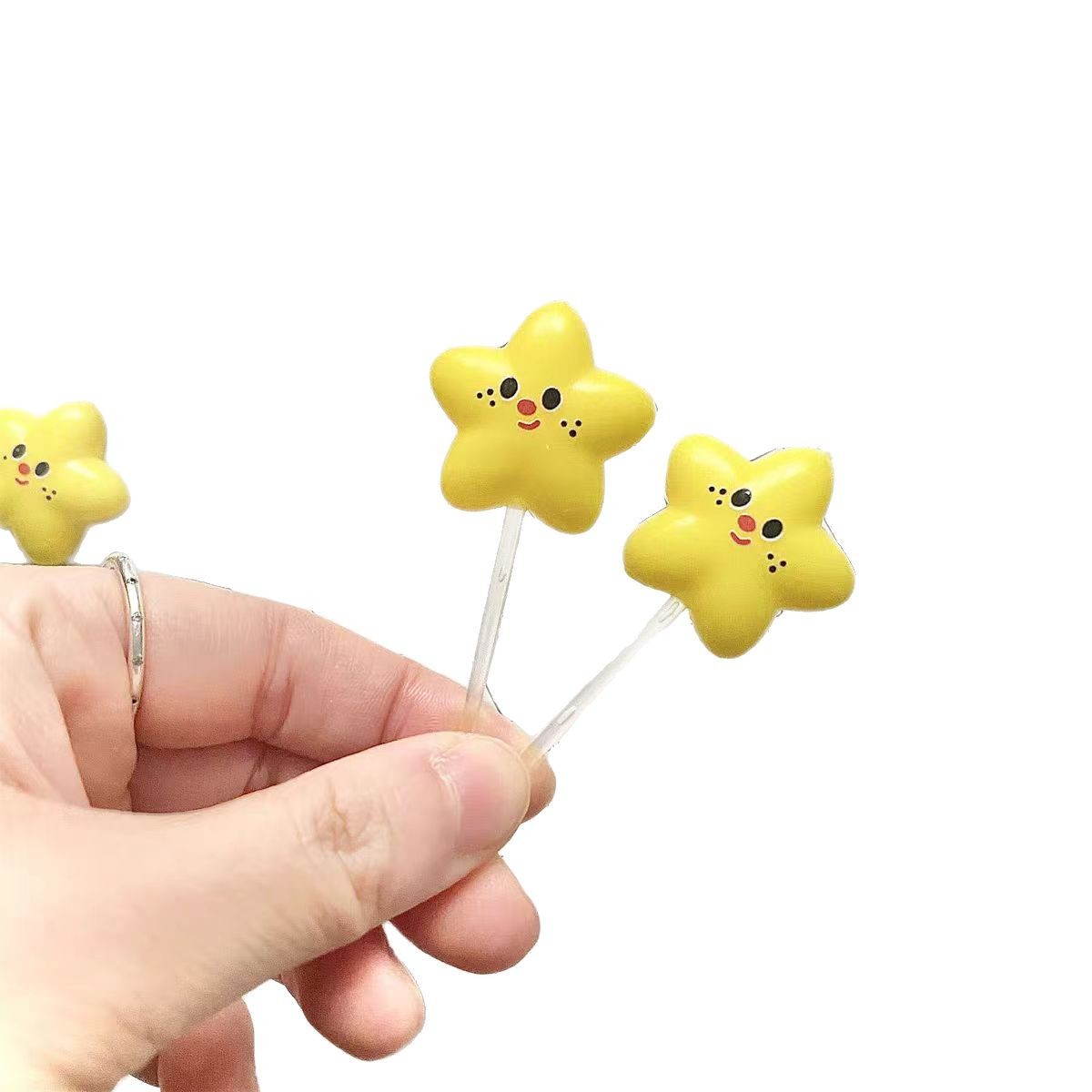 Candada de estrella de cinco puntas, decoración de pastel, fiesta de vacaciones para niños, complemento de vela, estrella de cinco puntas, cara sonriente, vela de cumpleaños