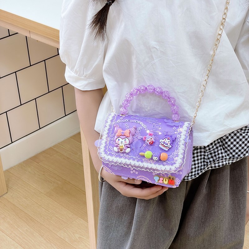 Princess Pearl bolso de cambio de verano nuevo pequeño bolso de niños de estilo de fragancia, niñas de moda bolso de hombro, bolso pequeño