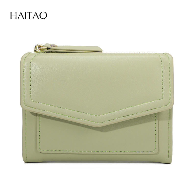 Cartera Corta para Mujer, Diseño Transfronterizo 2025, Color Sólido, Elegante y de Alta Gama, Fabricada en PU, con Cierre, Plegable, con Tarjetero, Pequeña