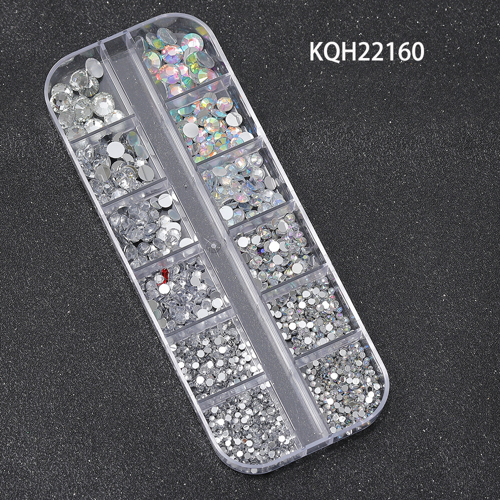 Joyas de uñas calientes transfronterizas ins12 rejilla amor estrella resina vidrio de forma especial diamante etiqueta de uñas diamante nail