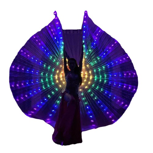 Dance Rhythm Factory LED Lighting Wings Golden Wing Dance Prop Performance with Five Color LED Glowing Cloak