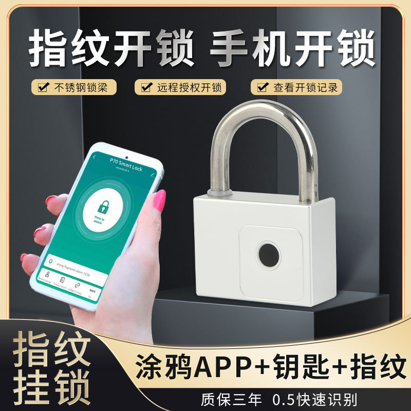 Candado de huella digital Bluetooth Tuya Graffiti Smart N20 mejorado 2025 con motor grande y llave de repuesto, candado grande