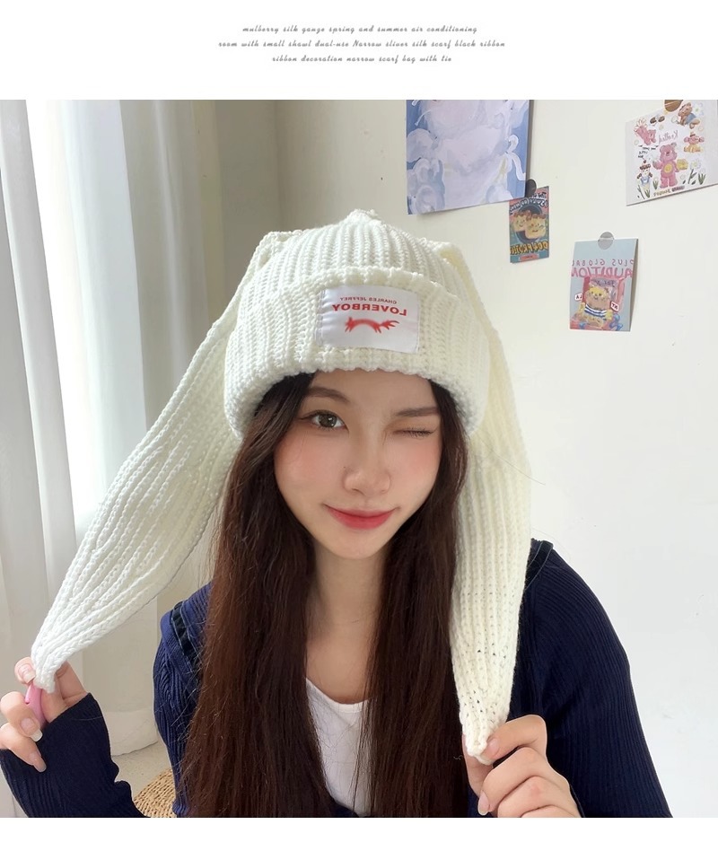 Han China-Chic brand design niche rabbit wool autumn and winter ear protection warm knitted hat children_voghion.com