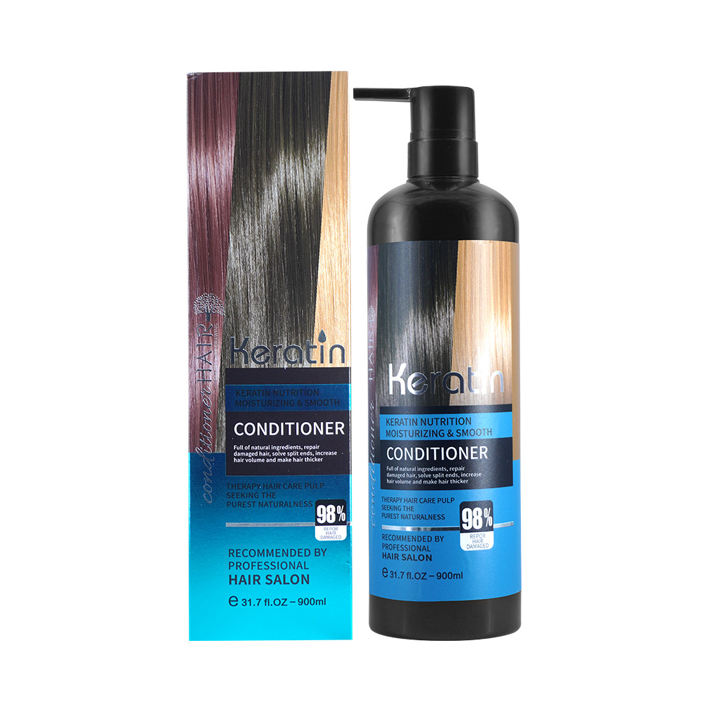 Transfronterizo Keratin Champú y acondicionador de queratina Mascarilla para el cabello Reparación suave y seca y dañada Kit de lavado
