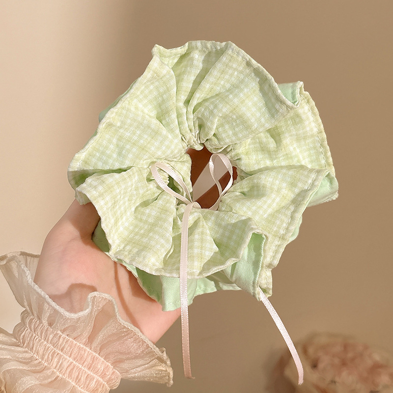 Encaje retro francés, diadema de intestino grueso, mujer 2025, nuevo estilo, cuerda para el cabello, banda de goma, lazo, dulce cuerda para el cabello, accesorios para el cabello