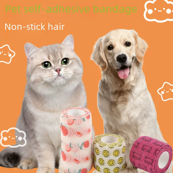 Factory spot pet Sports self-adhesive bandage hair protection bandage breathable easy hand tear pressure fixed bandage