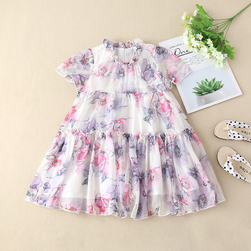 Cute Stripe Flower Cotton Girls Dresses display picture 2