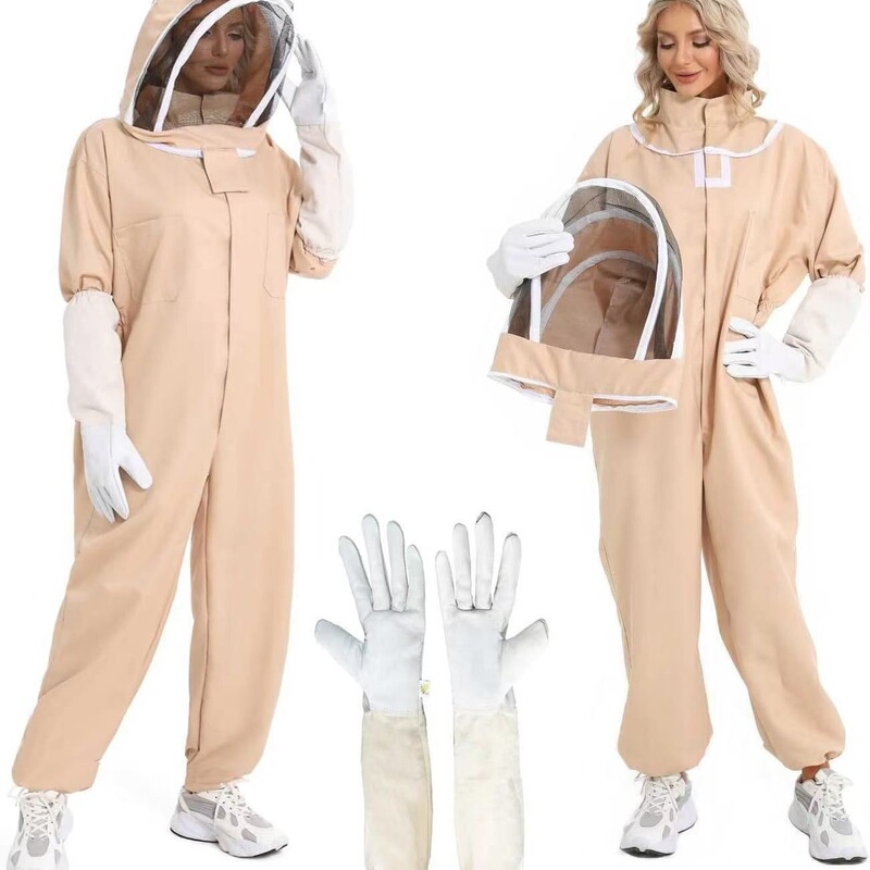 Beekeeping Tools, Bee-Proof Clothing, Bee Protection Outlet Tools, Half-Length Jumpsuit, Half-Length Space Suit, Gloves