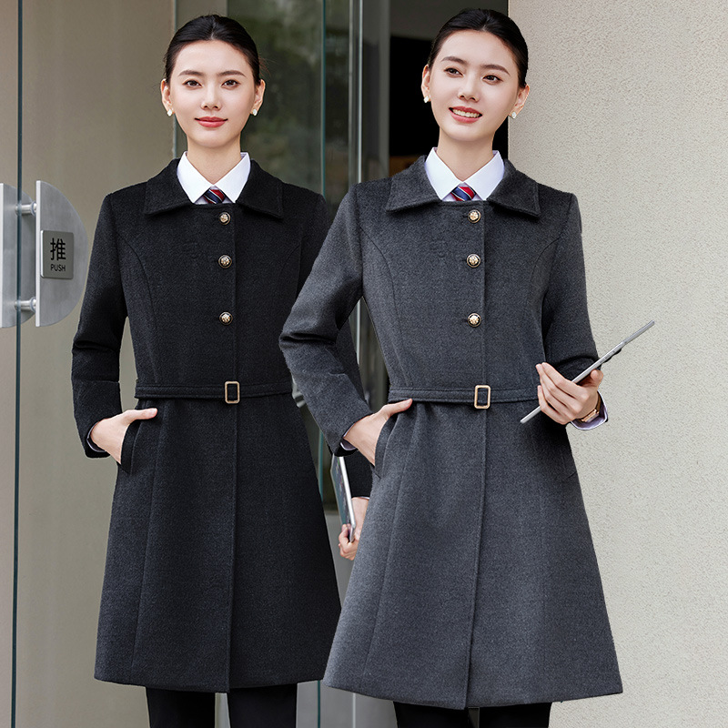 Coat Property 4S Store Sales Department Business Hall Workwear Men's and Women's Woolen Outwears Mid-Length Woolen Work Clothes