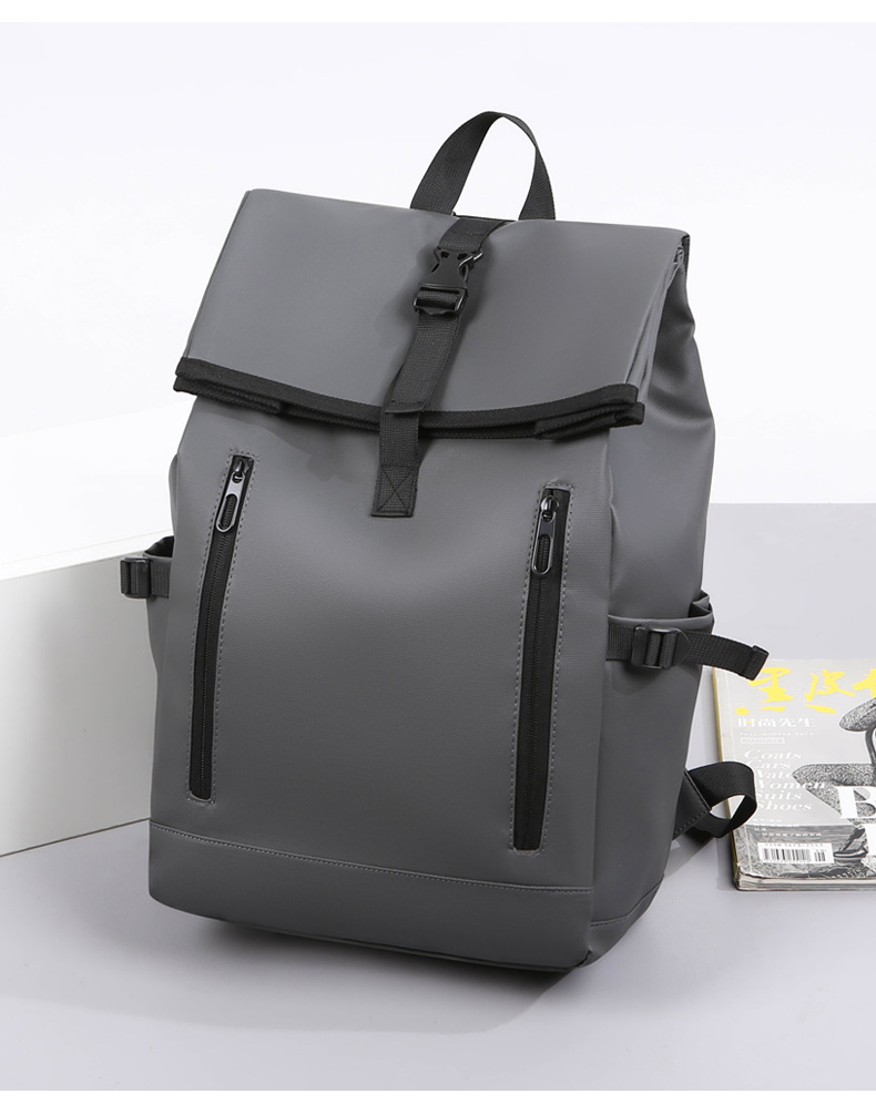 Cross-border fashion large-capacity backpack, men's high-end student schoolbag, new simple, casual and lightweight travel backpack undefined