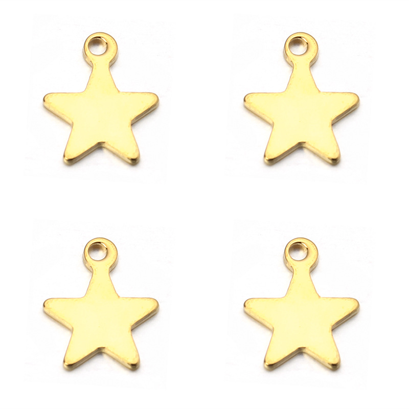 15g Weight Pendant Jewelry Making Type 6*7mm Jewelry Making Size DIY Jewelry Accessories Classification 20 PCS/Package Quantity 304 Stainless Steel Material Star, Heart Shape Pattern All Seasons Season Plating Design Simple Style Style 20 PCS/Package 6*7mm 304 Stainless Steel Star Heart Shape Pendant 8