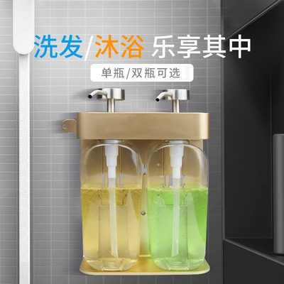酒店家用手动挂壁皂液瓶单头双头三头不锈钢皂液器卫浴厨房给皂器|ms