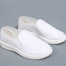 HWF小白鞋车间防滑软底广东湖南食品工作鞋高弹透气男白女帆布鞋