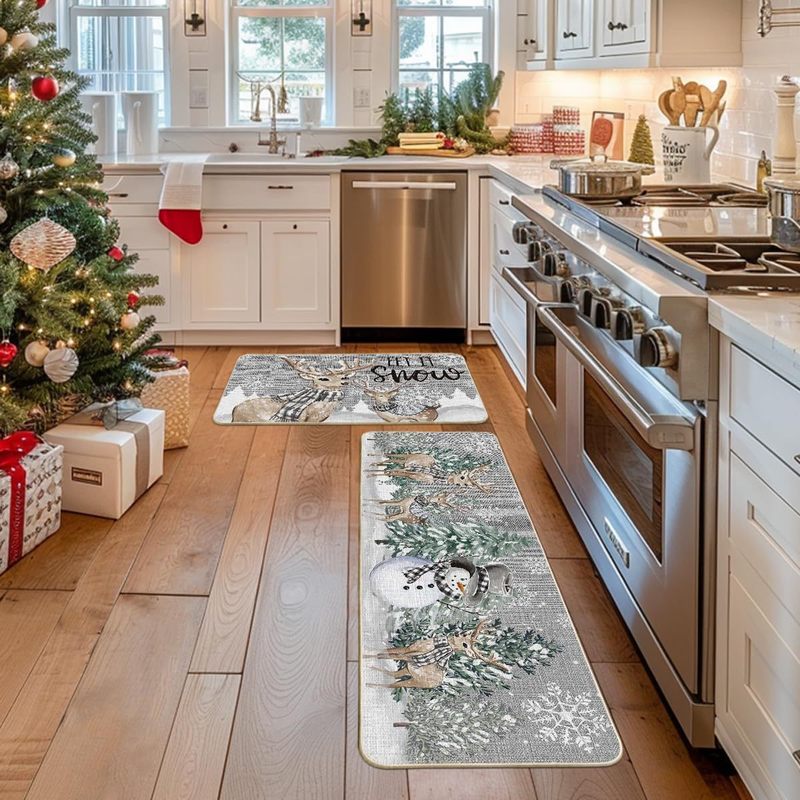 クロスボーダー TEMU Amazon クリスマス フロアマット セット ホーム キッチン 滑り止め、耐摩耗性、お手入れが簡単なフロアマットは、代理店として発送できます|undefined