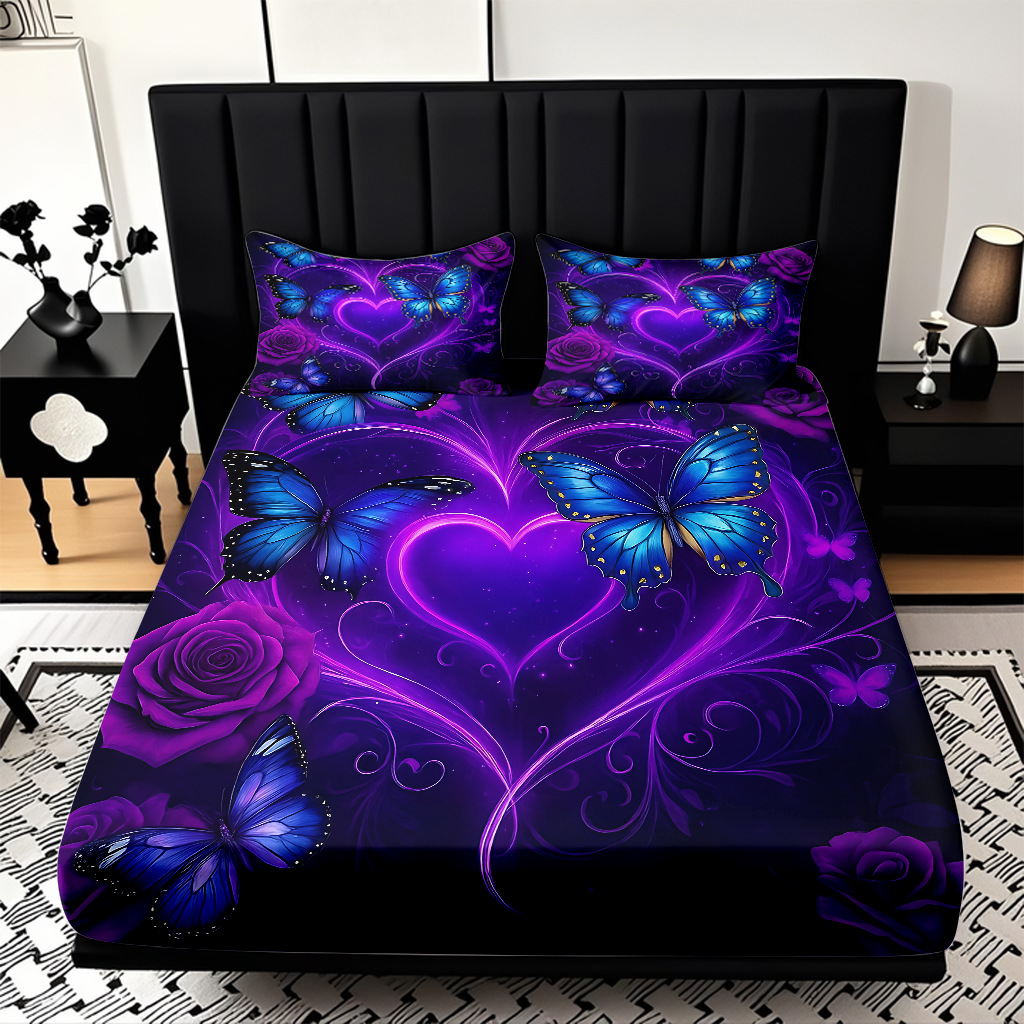 TEMU / JIT transfronterizo varios patrones de mariposa impresión digital de alta definición cama gaza pillow cover kit exclusivo transfronterizo