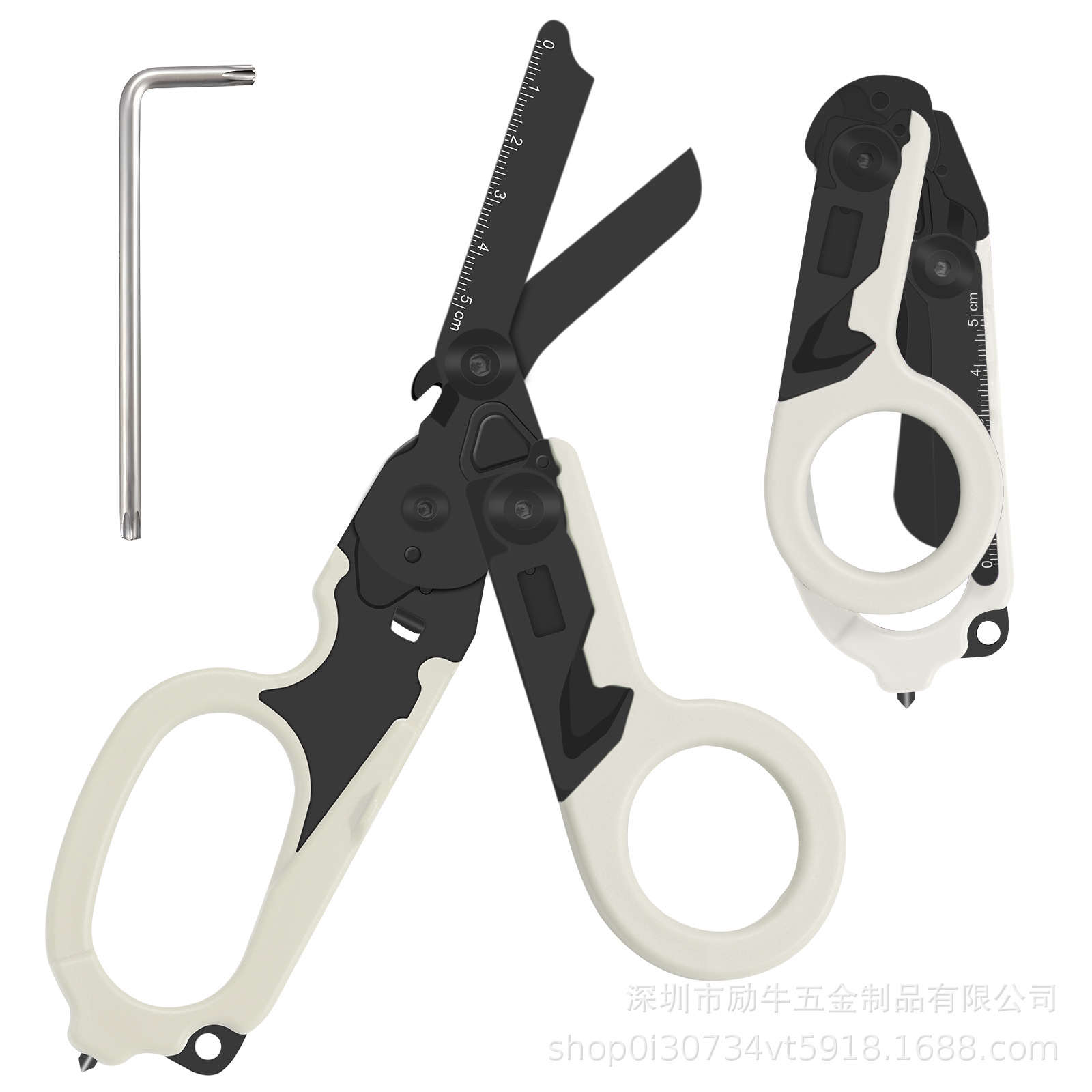 Leizeman con tijeras tácticas multifuncionales, tijeras raptoras al aire libre, herramientas plegables con vaina K