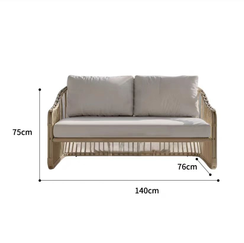 Balcón al aire libre ocio silla de caña al aire libre sofá combinación de asiento hotel terraza villa jardín muebles de caña