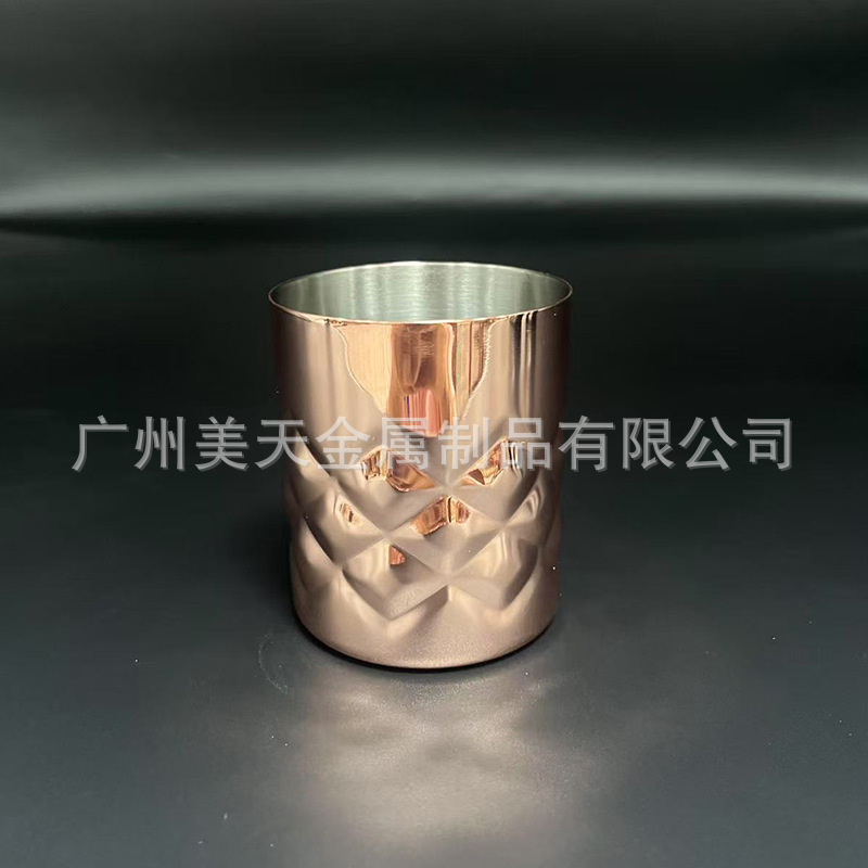 입을 누르지 않고 200ml 구리 도금 그리드 컵