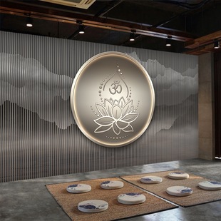 Chinese yoga decorative wallpaper beauty salon club wallpaper Zen landscape health center image bar background wall cloth