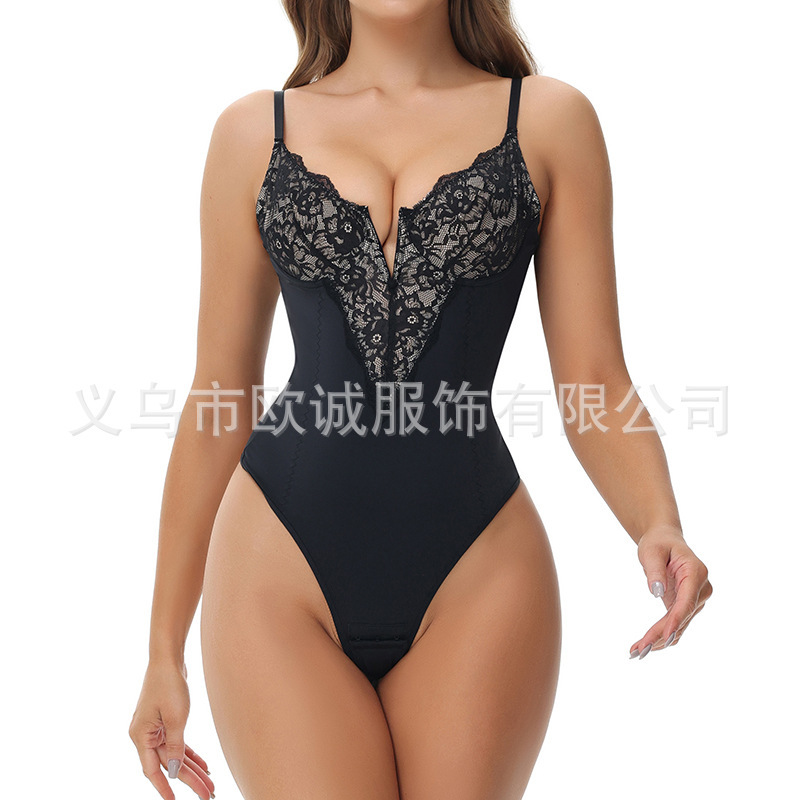 European and American Hot and Skinny Deep V Base Body Shaping Jayshirt Gather-up Chest T-shaped Tight Tunic Yoga Clothing for Women