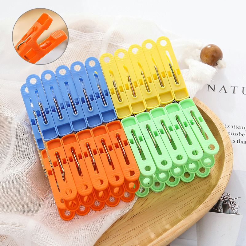 Plastic Windproof Clothespins, 20 Pieces, Clothespins for Drying Clothes and Socks, Plastic Fixed Clips for Drying Small Clips
