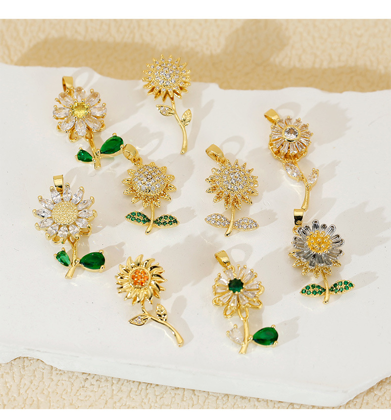 5g Weight Pendant Jewelry Making Type 15 * 29mm Jewelry Making Size DIY Jewelry Accessories Classification 1 Piece Quantity Copper Material Sunflower, Flower Pattern All Seasons Season Polished Finish Plating Design Elegant, Sweet, Classic Style Style 1 Piece 15 * 29mm Copper Sunflower Flower Polished Pendant DIY Jewelry Accessories 无