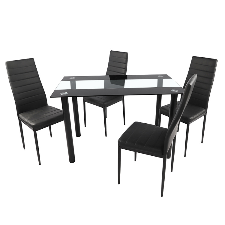 Mesa de comedor de vidrio temperado mesa de comedor casera combinación de mesa de mesa de negociación moderna simple