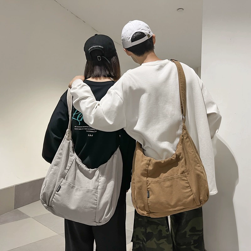 Capacious shoulder bag, nylon one-shoulder bag, for students