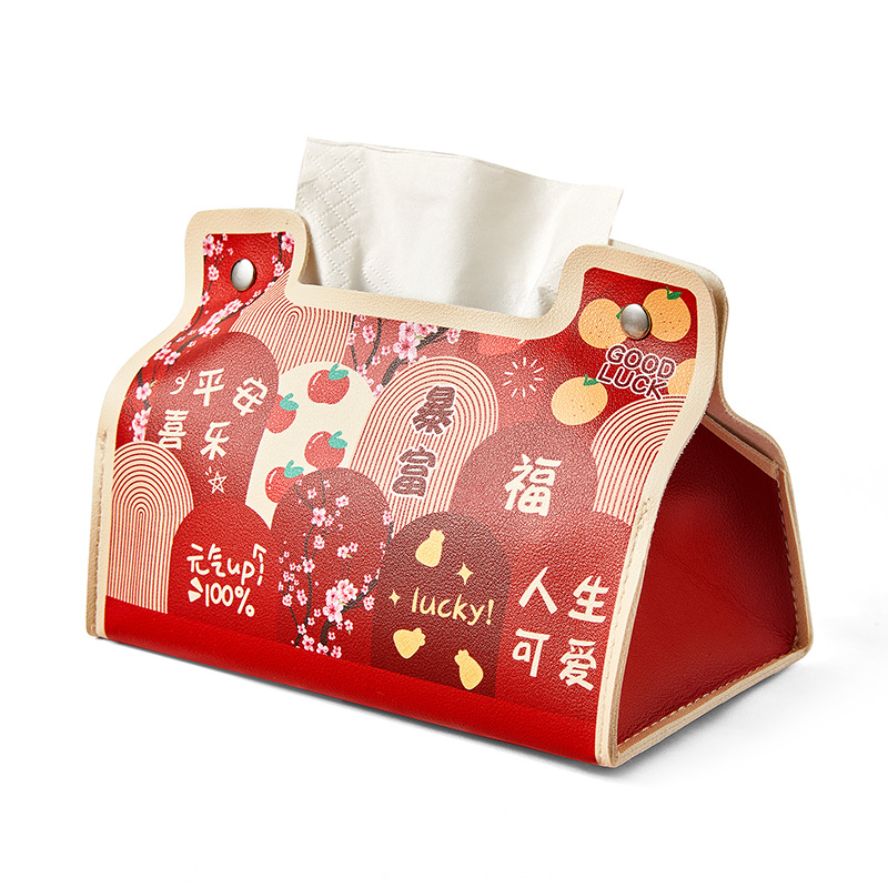 Caja de toallas de Año Nuevo, caja de toallas de estilo chino, caja de papel de celebración, caja de papel de extracción de hogar, sala de estar, dormitorio, nueva casa