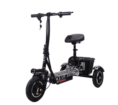 Electric Tricycle with Lithium Battery, Foldable, Hed Light, Remote Control, Elderly Mobility Scooter, Leisure, Wholesale and Retail Electric Vehicle (Qatlanan elektrik velosipedlər) - athens-black-36v